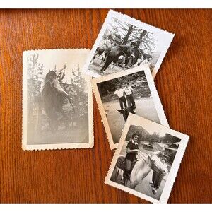 Set of 4 Vintage Equestrian Snapshots | Horse | Rider Photos | Western